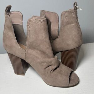 Brash Taupe Heeled Ankle Boots